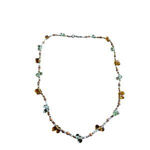Artisan Glass Beaded Necklace Lobster Clasps Closure 24 inches Long Boho Retro
